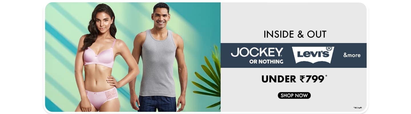 Uncompromised Comfort- Inner and Loungewear by Leading Brands - Jockey, Levis and more - Under 799