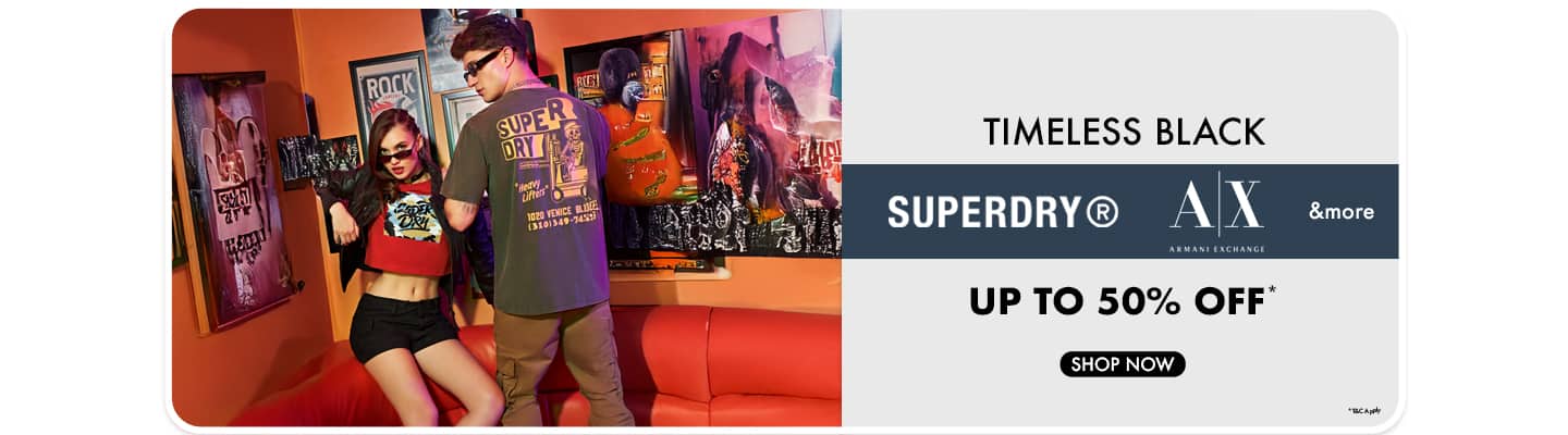 Timeless Black Superdry, AX and more Upto 50% off