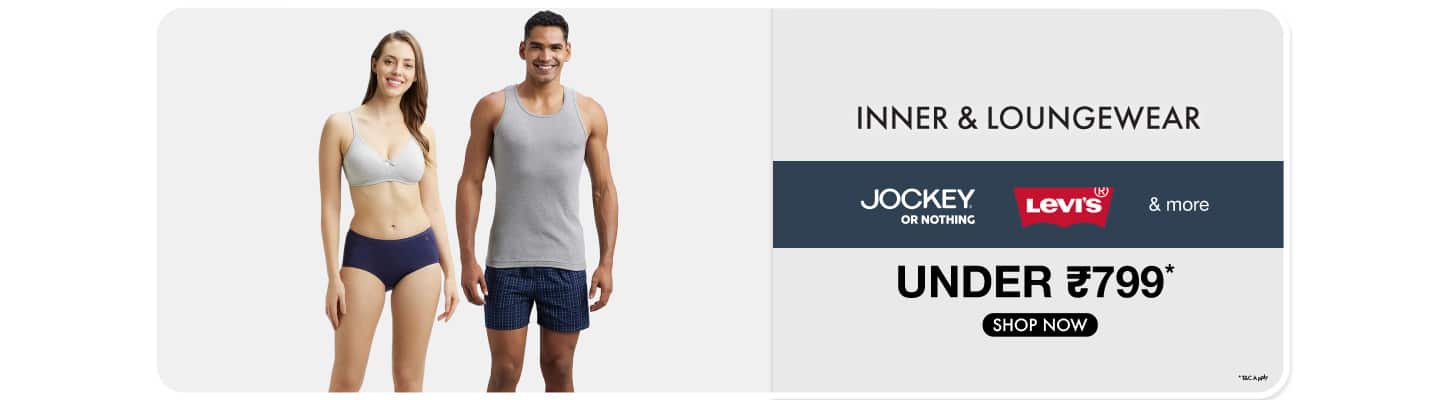 Uncompromised Comfort- Inner and Loungewear by Leading Brands - Jockey, Levis and more - Under 799