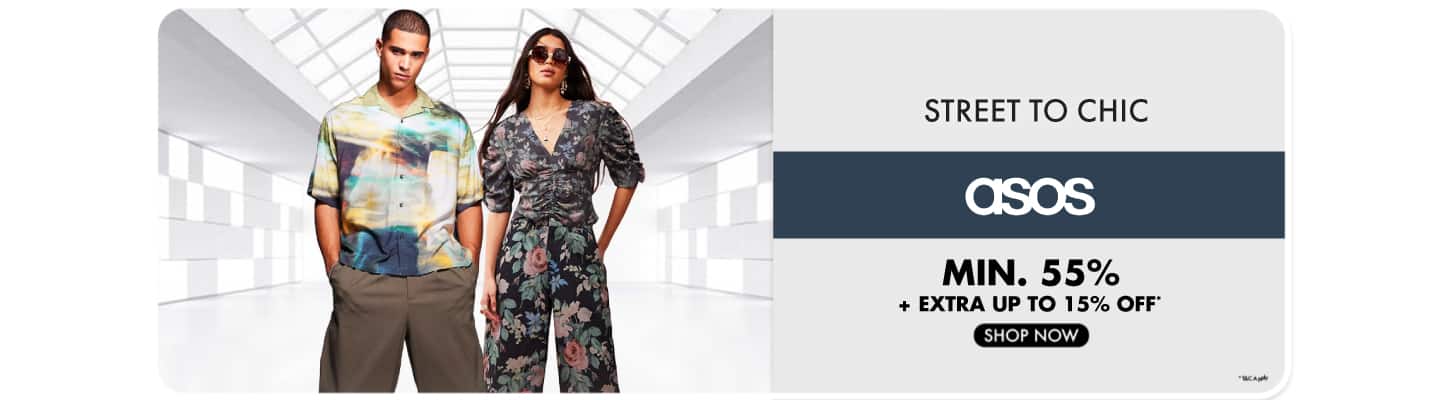 ASOS: Min 55% off + extra upto 15% off