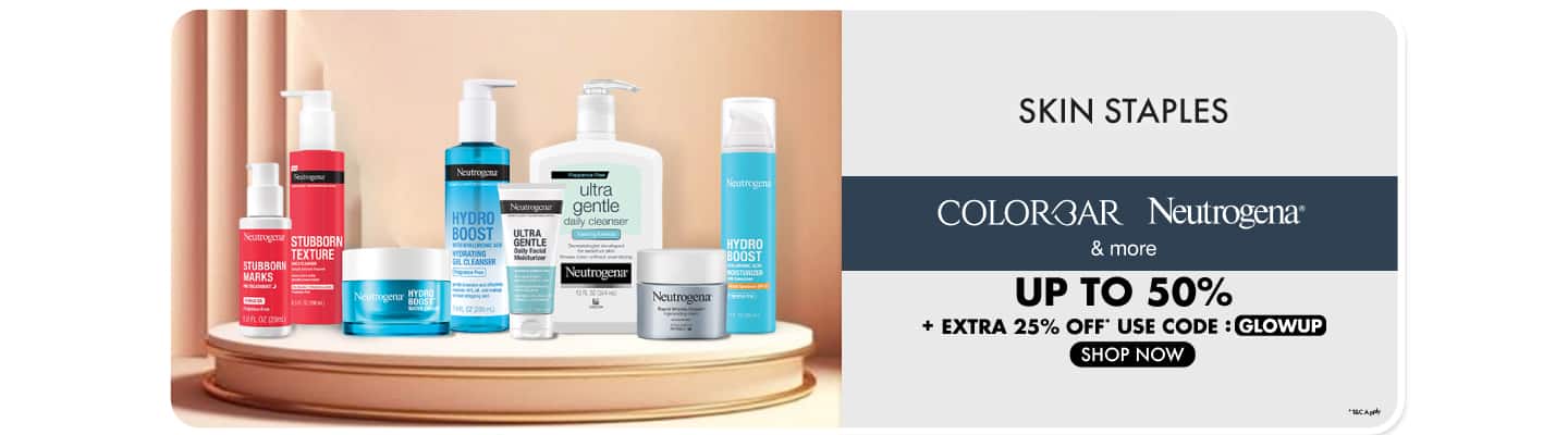 Love Yourself, Every Day! Colorbar, Neutrogena and more Upto 50 off  + Extra 25% off Code: GLOWUP