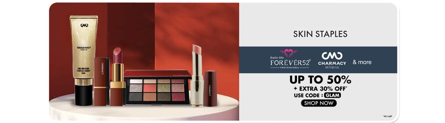 Luxury Looks, Less Spend! Limited Time! Charmacy Milano, Daily Life Forever52 and more Upto 50 % off + Extra 30% Code: GLAM