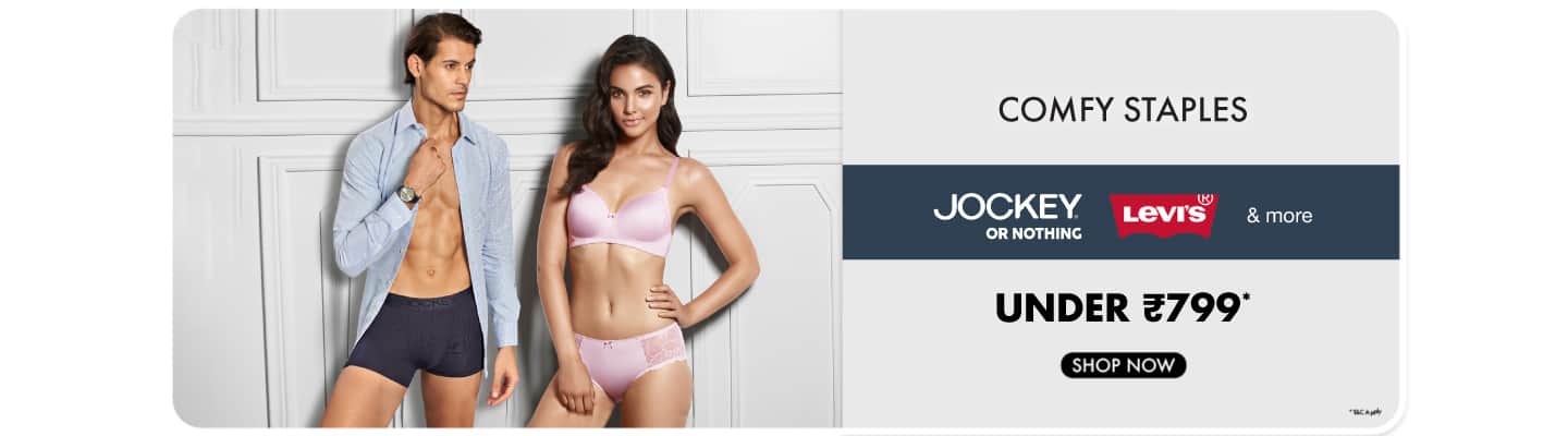 Uncompromised Comfort- Inner and Loungewear by Leading Brands - Jockey, Levis and more - Under 799