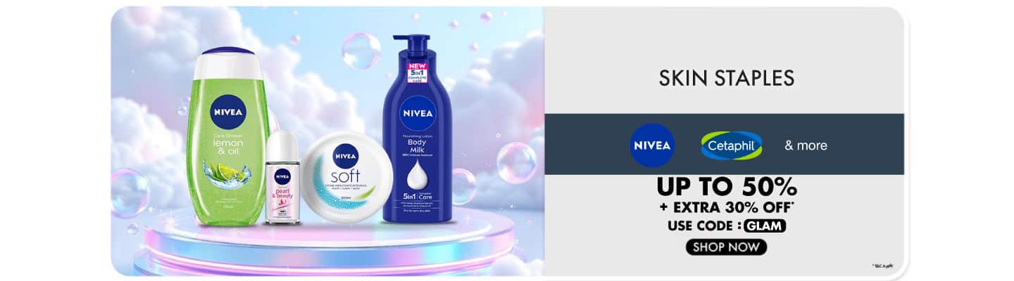 Skin-Loving, Wallet-Friendly! Nivea, Cetaphil and more Upto 50% off  + Extra 30% off Code: GLAM