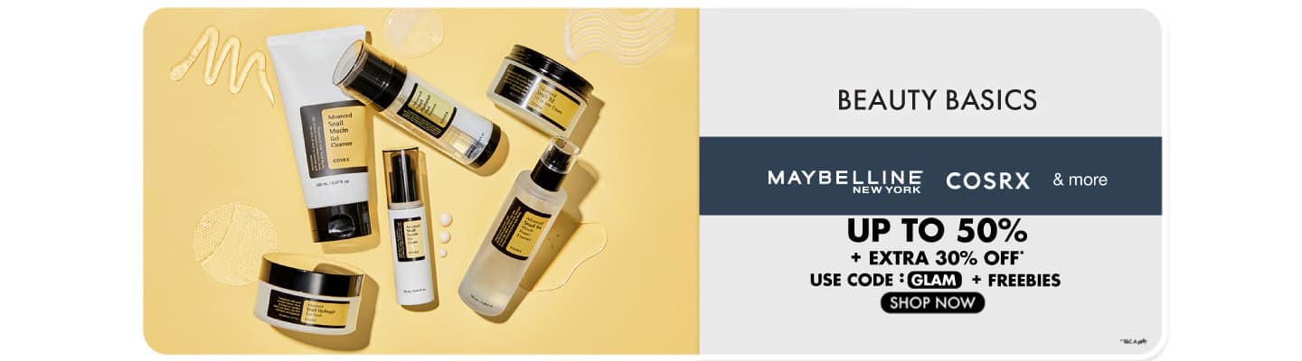 Glow & Glam Steals COSRX, Maybelline New York & More – Up to 50% Off + Extra 30% Off | Code: GLAM+ Freebies