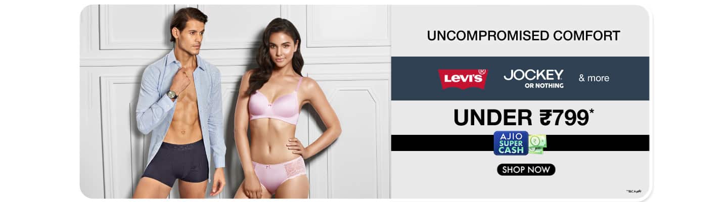 Uncompromised Comfort- Inner and Loungewear by Leading Brands - Jockey, Levis and more - Under 799