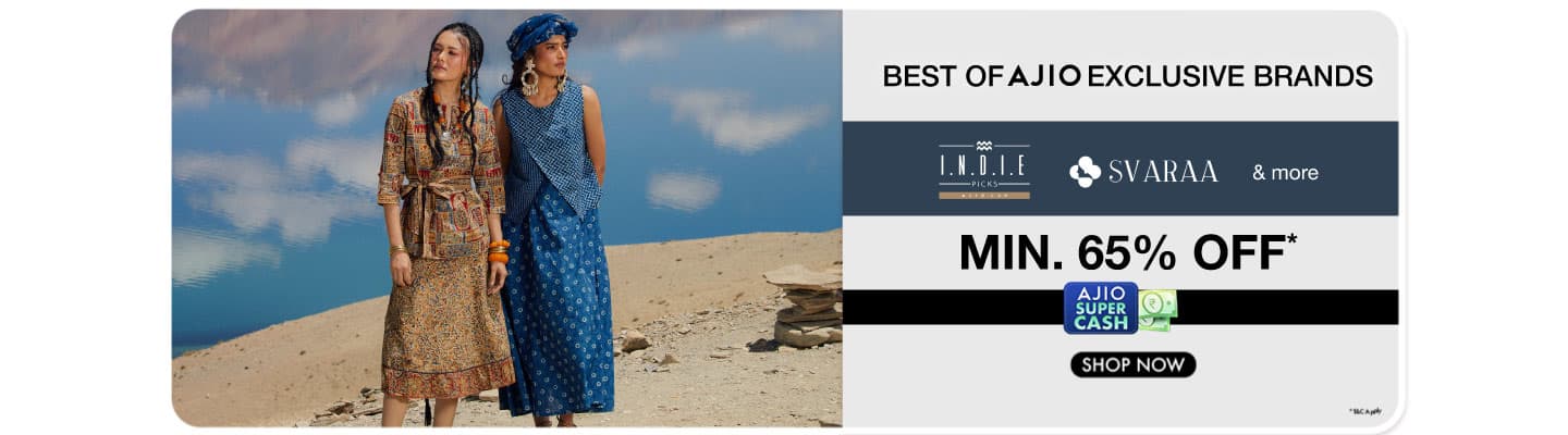 Best of Ajio Exclusive brands Min 65% Indiepicks, Svaraa and more