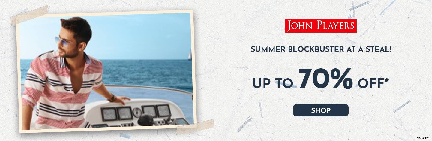 ajio.com - Avail Upto 70% Discount on John Players Men's Fashion