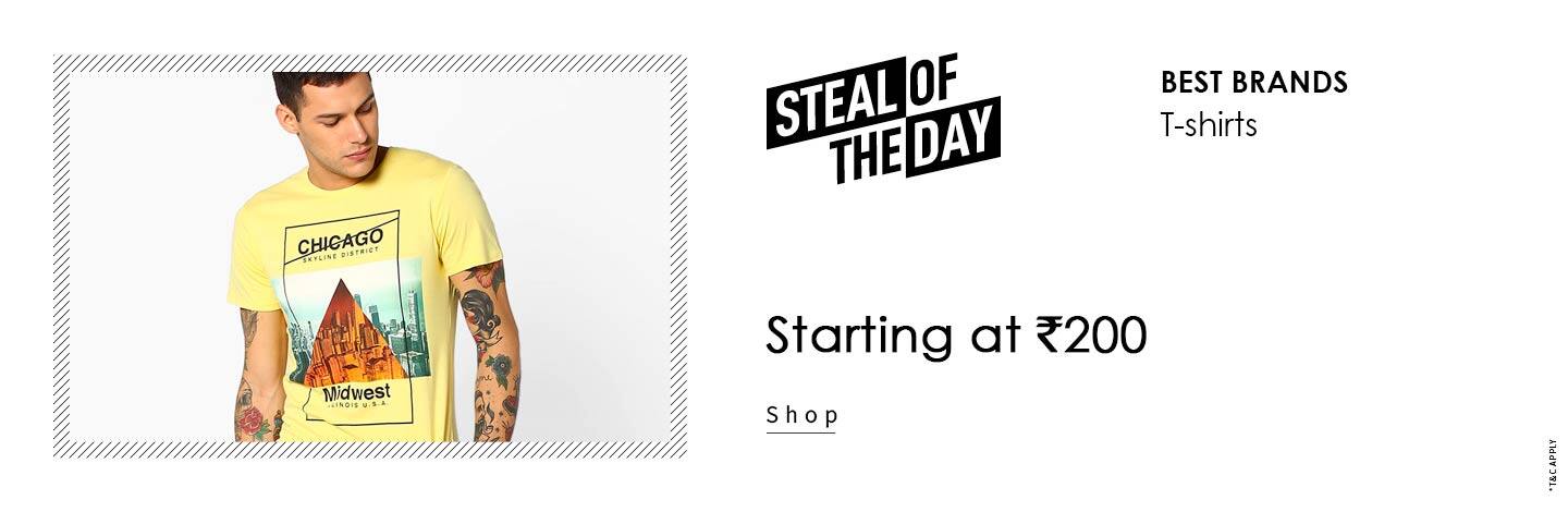Ajio - Ajio: Get upto 75% off on Men Tees