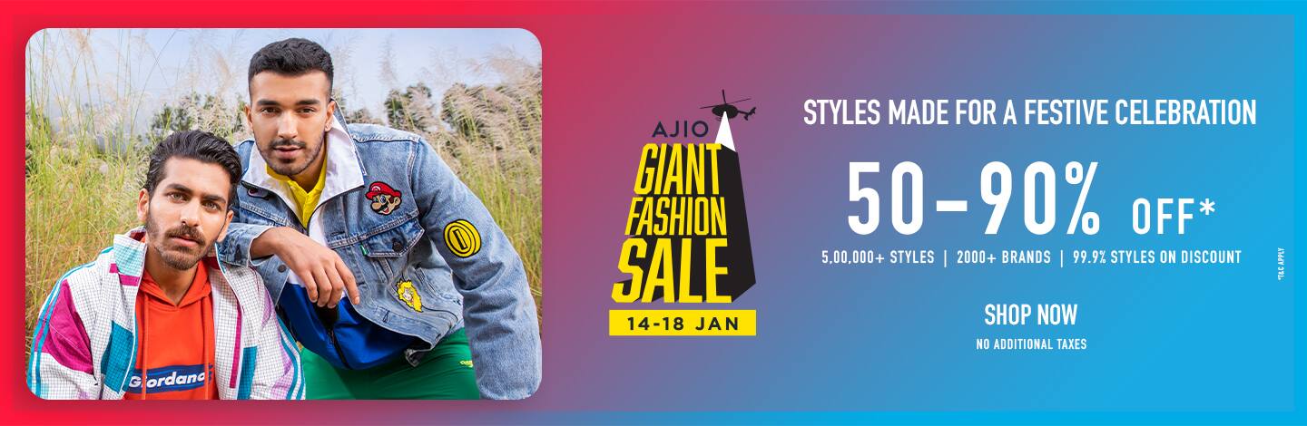 Ajio.com - Up to 90% discount on most products