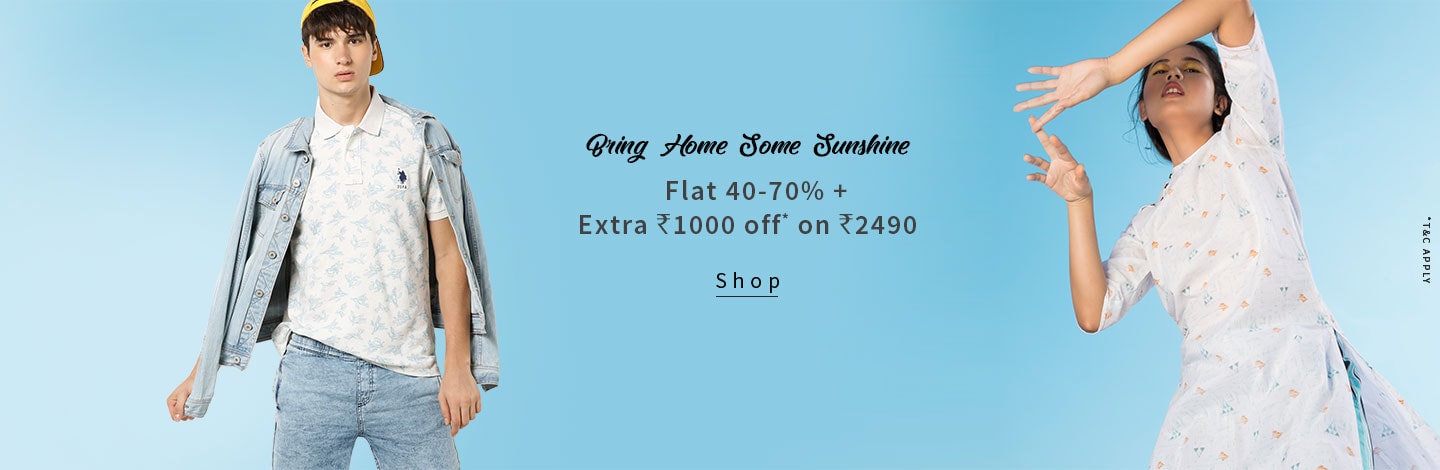 COOLEST SUMMER EVER | EXTRA 30% OFF ON RS 1490 ON YOUR FIRST PURCHASE - Price 1043 30 % Off  