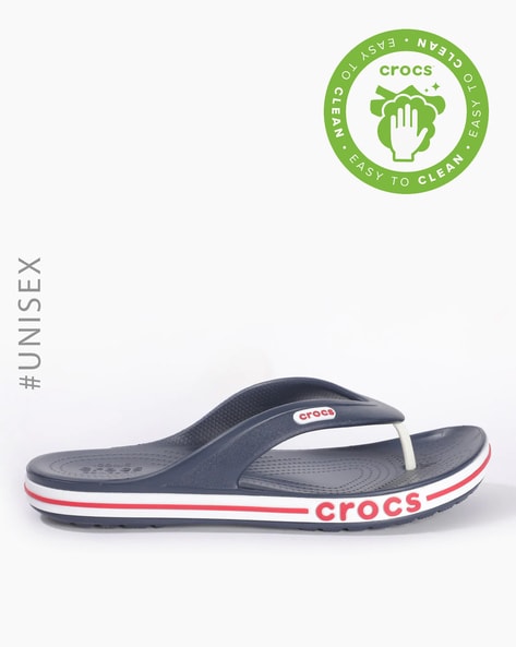 crocs navy flip flops