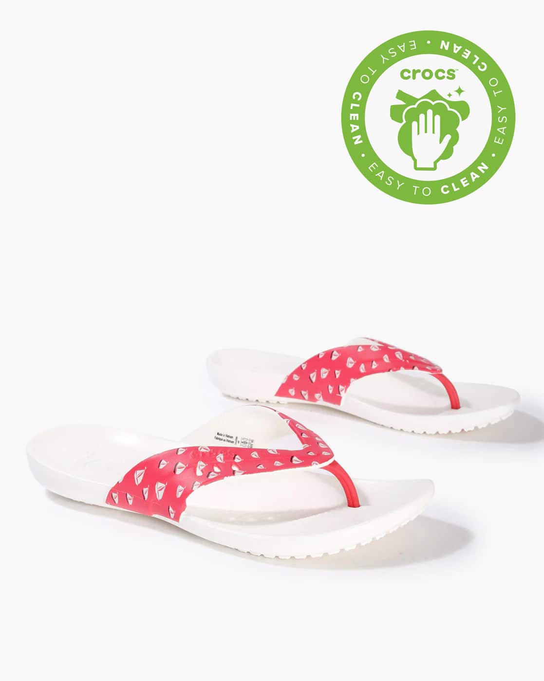 red croc flip flops