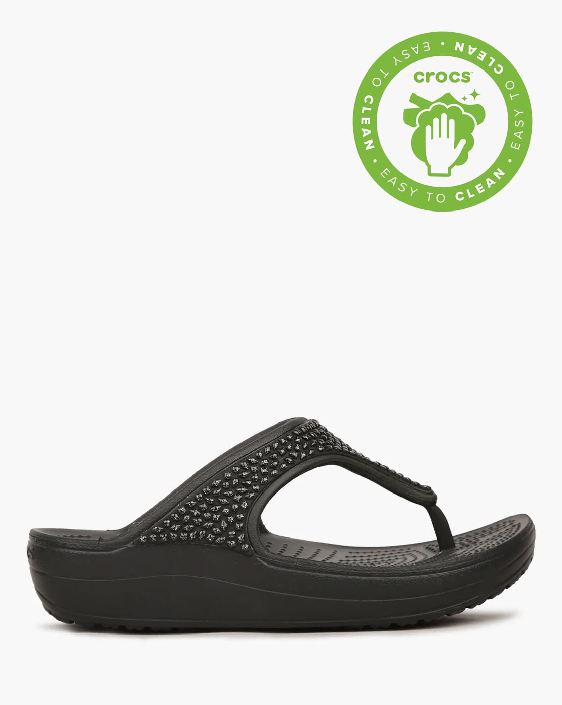 Buy Crocs Women Bronze Toned Embellished Thong Flip Flops - Flip Flops for  Women 8448963 | Myntra