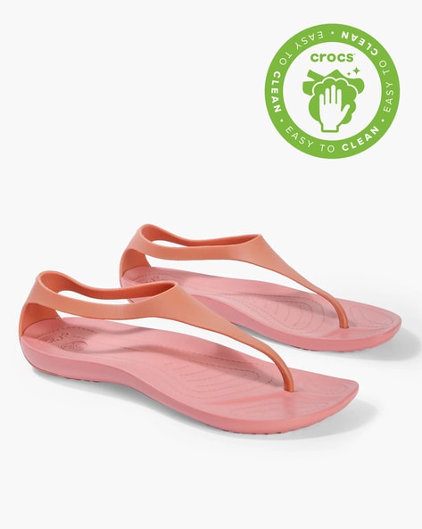 CROCS Pink Sexi T-strap Flip-Flops