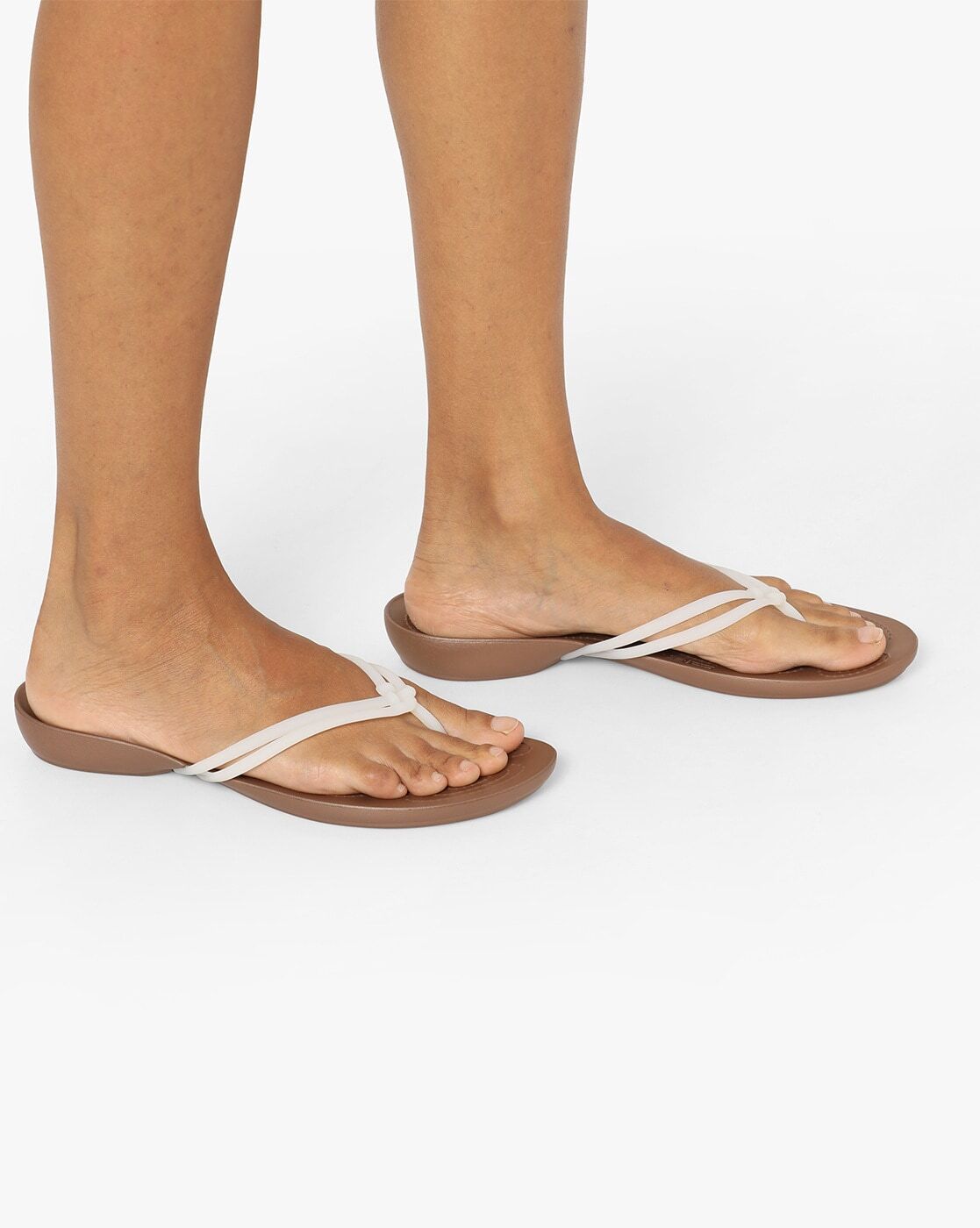 Buy White & Brown Flat Sandals for Women by CROCS Online 