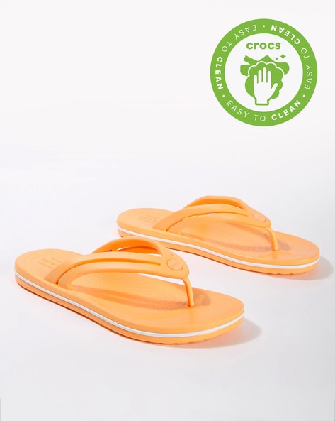 womens orange flip flops