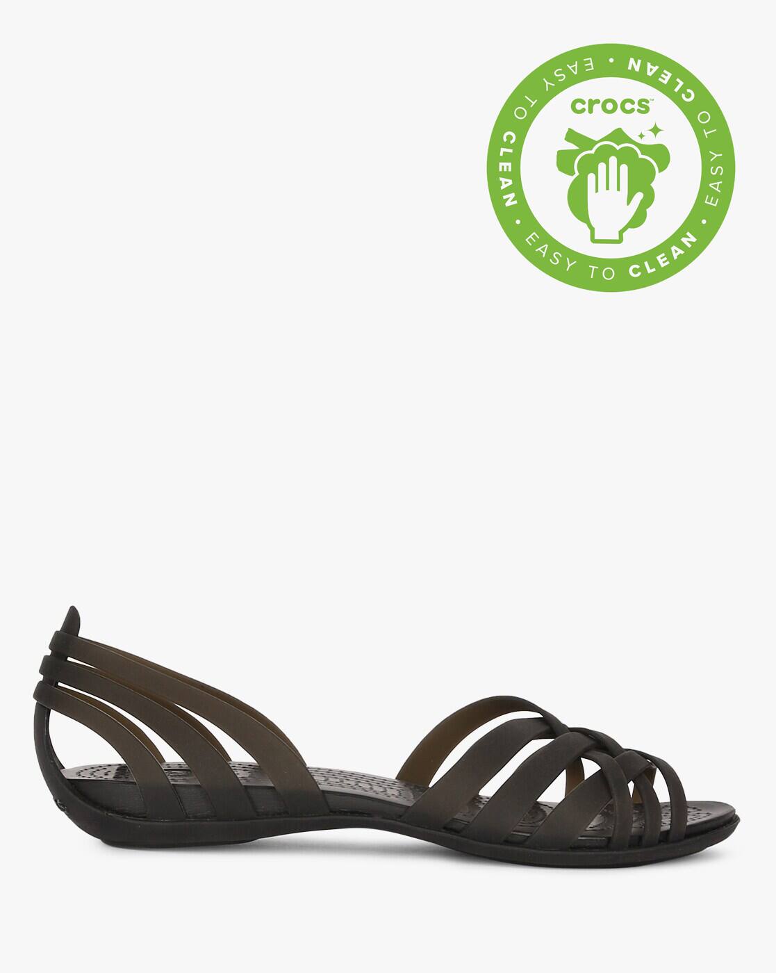 crocs huarache flat black