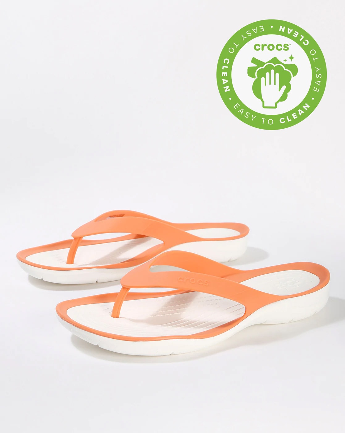 crocs orange flip flops