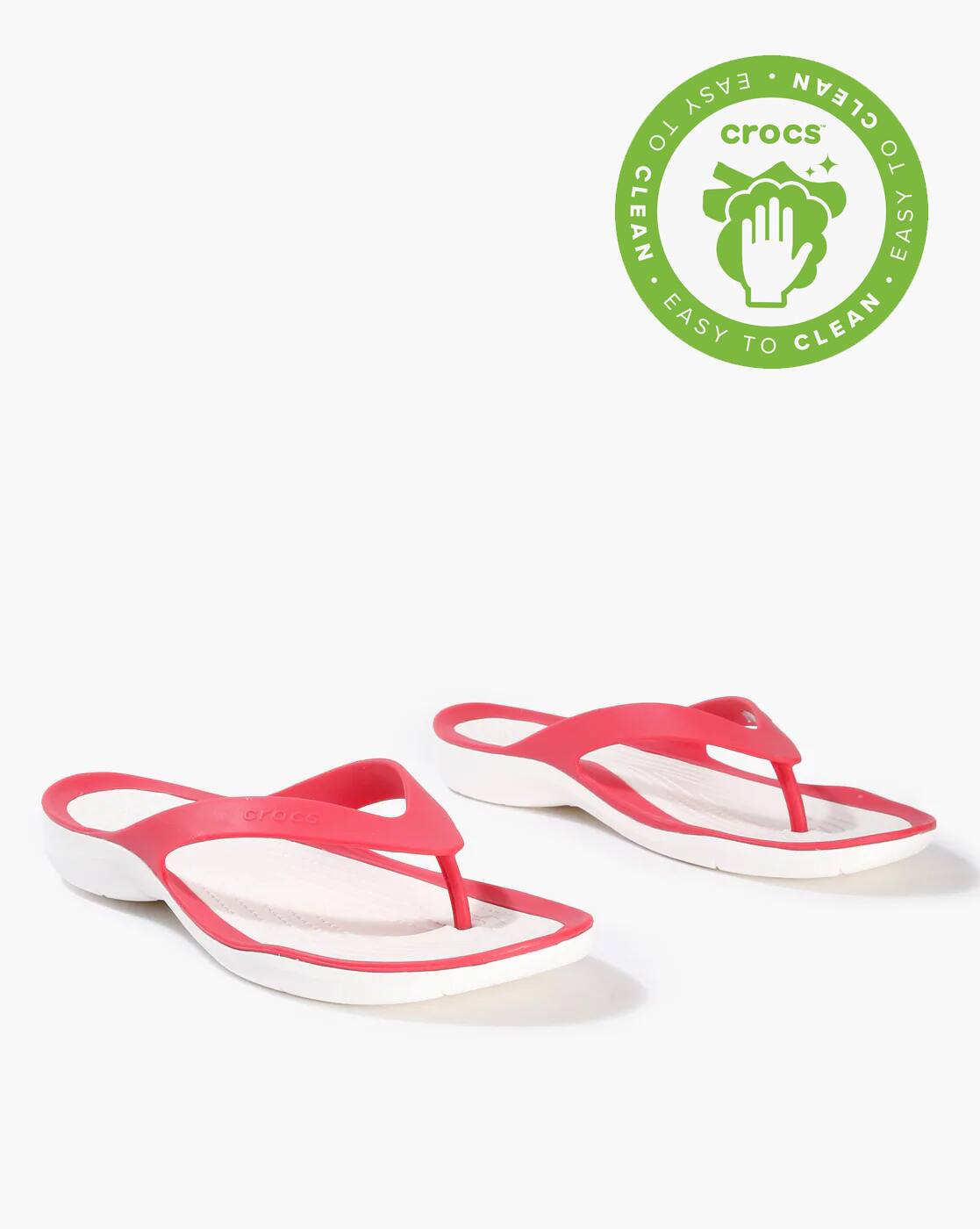 red croc flip flops