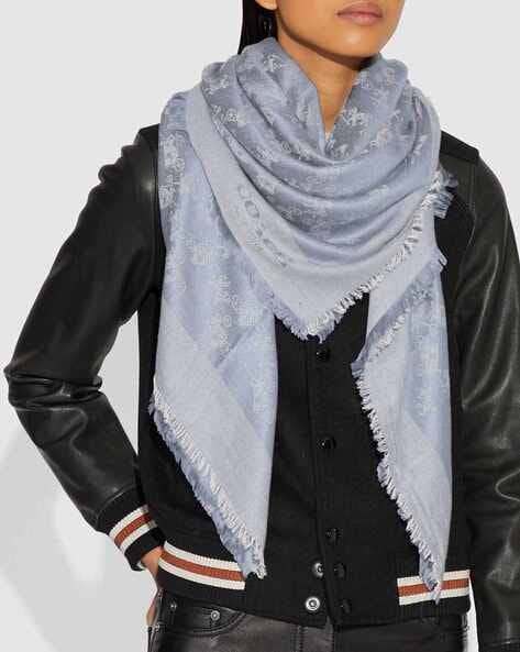 Buy Coach Horse & Carriage Print Oversized Scarf with Raw Hem | Mist Grey  Color Women | AJIO LUXE