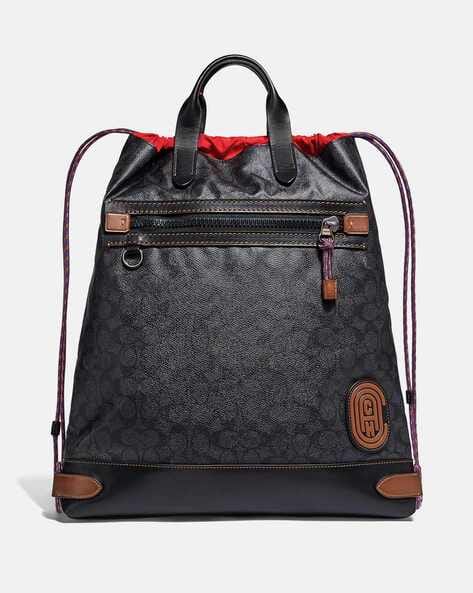 Buy Coach Academy Printed Drawstring Bag | Charcoal Color Men | AJIO LUXE