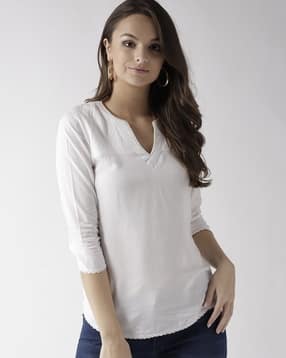Marc Loire Top with Notched Neckline