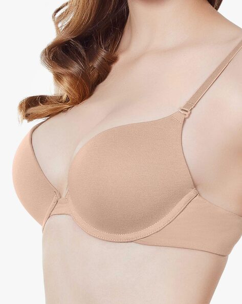 Push-Up Padded Cotton Bra with Detachable Straps