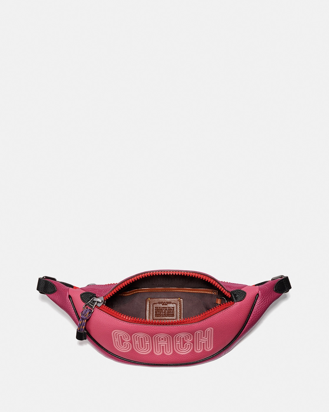 Buy Coach Brand Print Genuine Leather Belt Bag | Pink Color Women | AJIO  LUXE