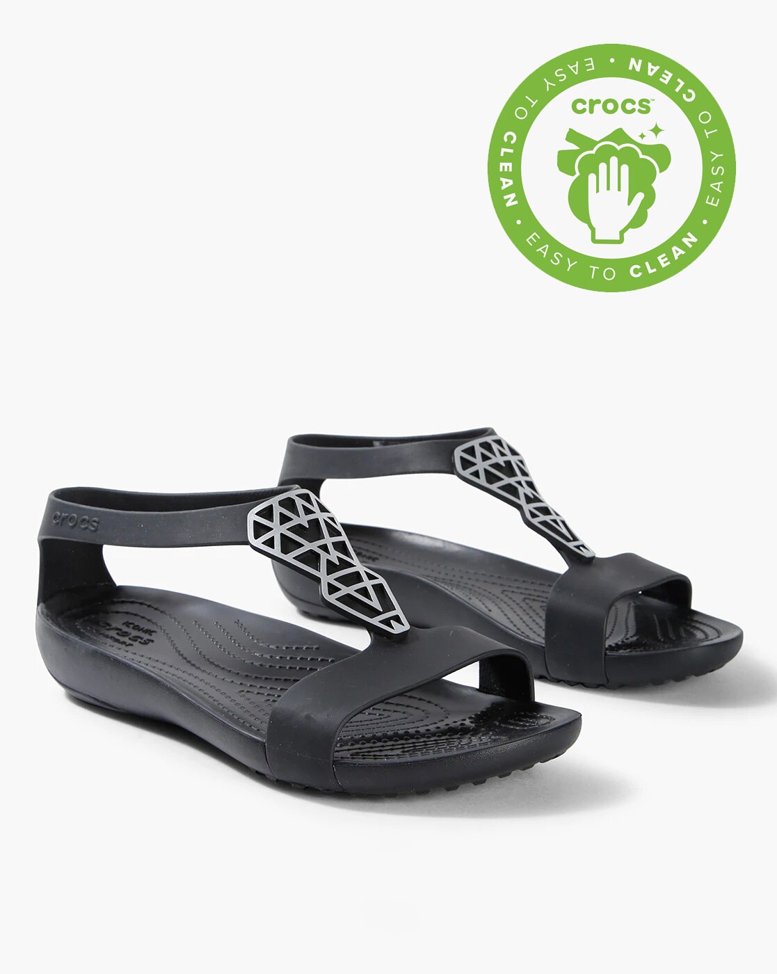 crocs embellished sandals