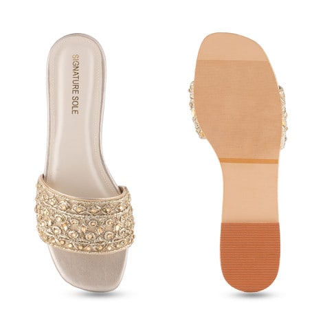 Buy Signature Sole Women's Golden Toe Ring Sandals for Women at Best Price  @ Tata CLiQ