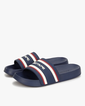 Khalil in Navy / Red Men's Linen & Grossgrain Slipper by DapperFam –