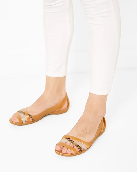 Gold Flat Sandals for Women by CROCS 