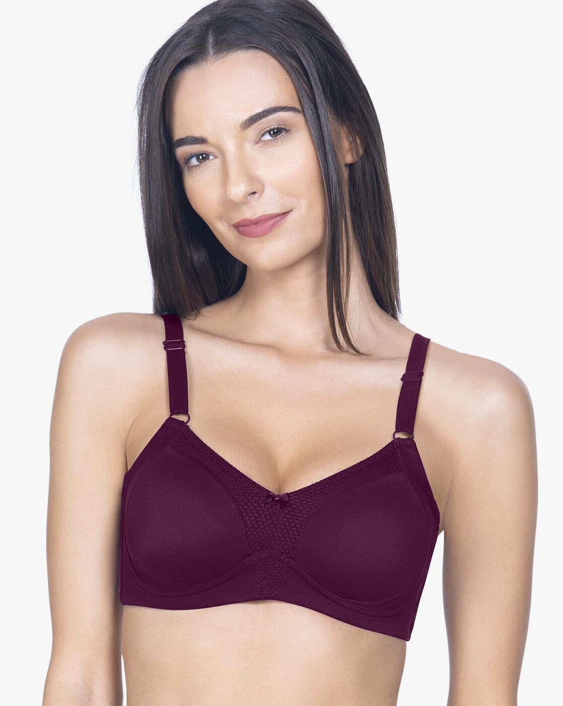 Buy online Maroon Solid Minimizer Bra from lingerie for Women by Quttos for  ₹269 at 51% off