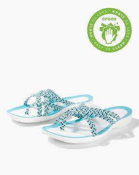 crocs women's swiftwater braided web flip