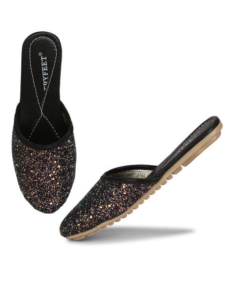 Embellished Round Toe Mules (Image - 1)