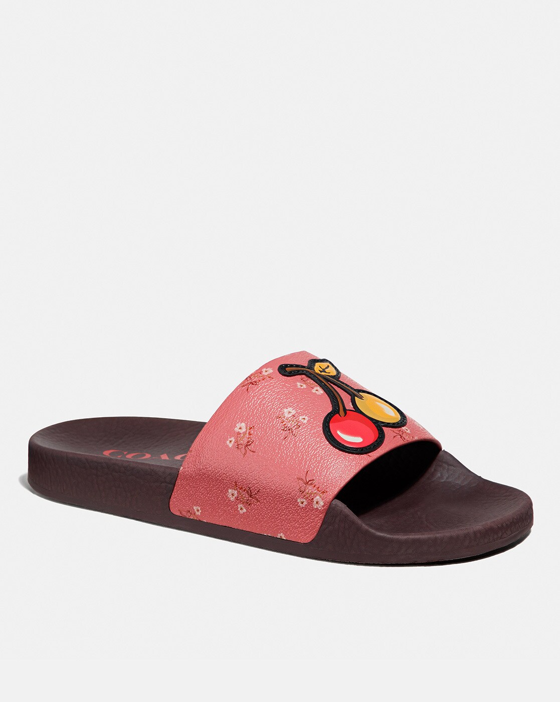 Buy Coach Udele Sport Floral Print Slides with Applique | Pink Color Women  | AJIO LUXE