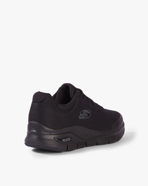 Skechers black 2024 shoes without laces