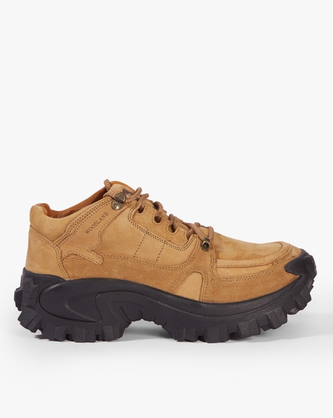 Buy WOODLAND Camel Mens Leather Lace up Trekking Shoes | Shoppers Stop-megaelearning.vn