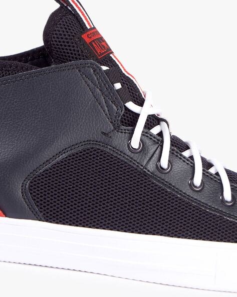 converse black & white ultra lt weight mid trainers