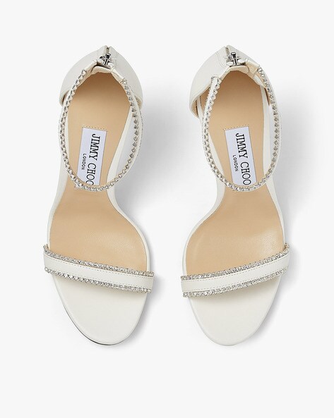 Buy Jimmy choo Dochas 100 Embellished Sandals White Color Women