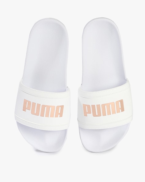 puma sliders white
