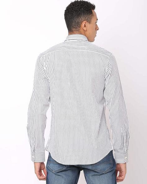 Striped Slim Fit Shirt with Patch Pocket (Image - 3)