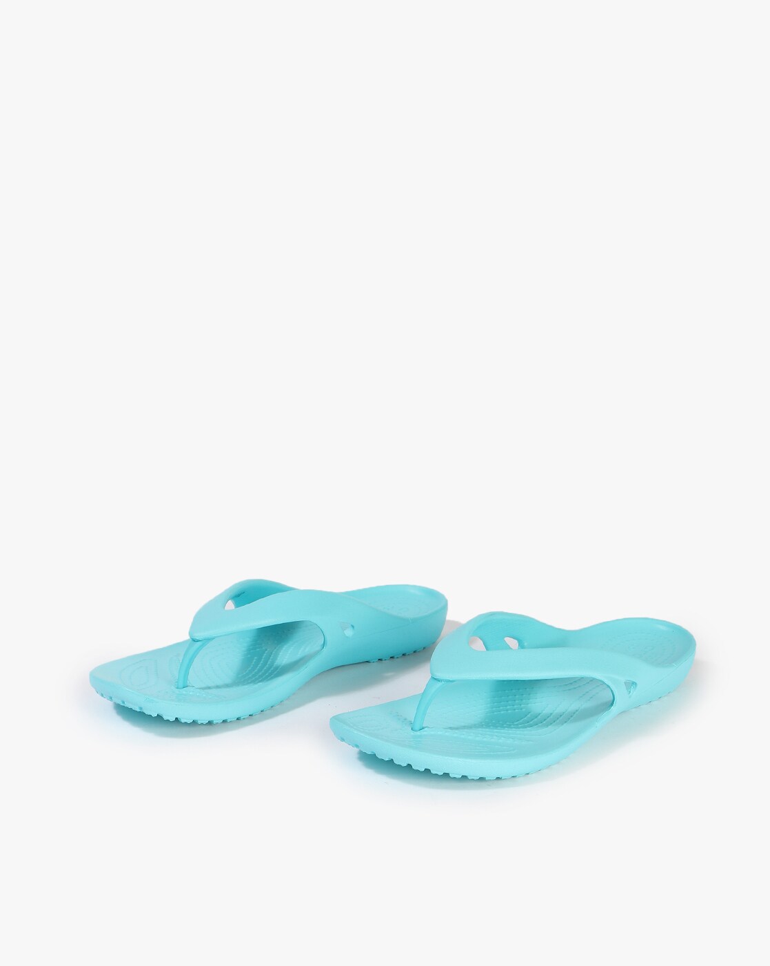 crocs blue flip flops