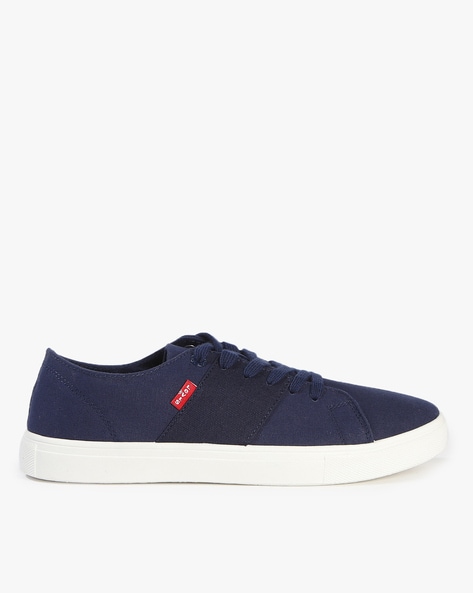 navy canvas lace up sneaker