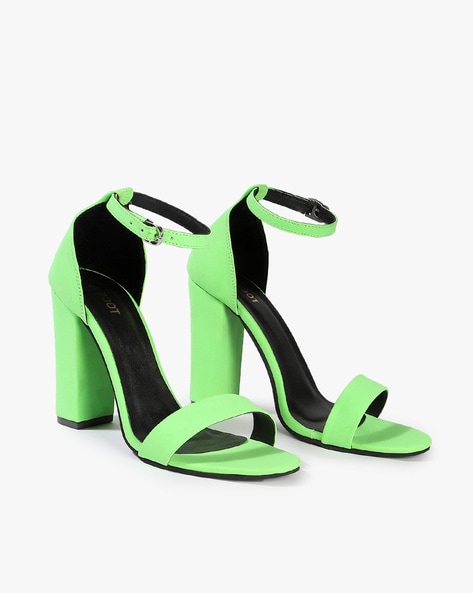Buy Green Heeled Sandals for Women by 