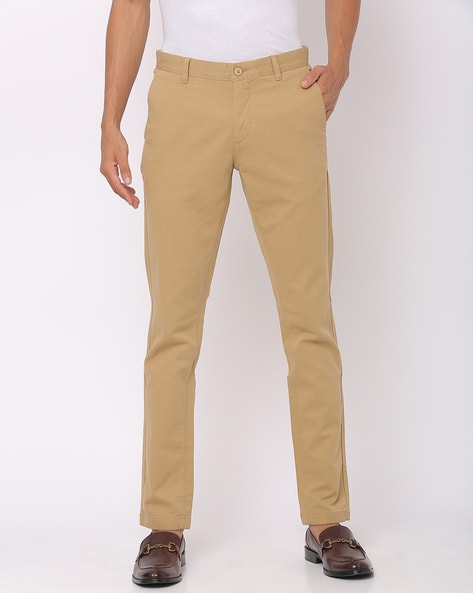 Buy U.S. POLO ASSN. Men Blue Mid Rise Striped Smart Casual Trouser online