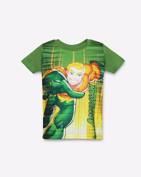 Eteenz Aquaman Print Round-Neck T-shirt