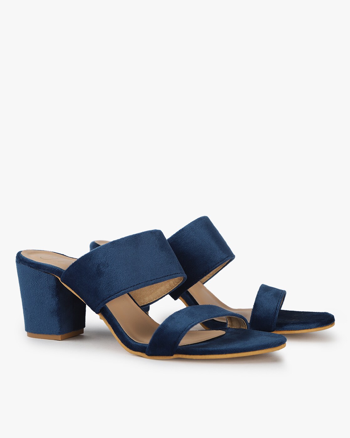 cobalt blue chunky heels