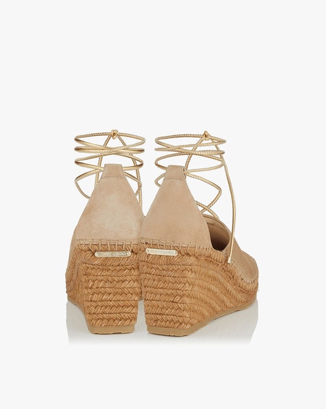 Nude discount suede wedge